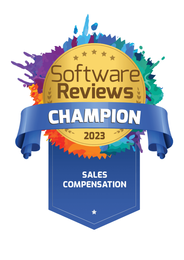 SoftwareReviews 2023 Champion Badge for Sales Compensation awarded to Core Commissions